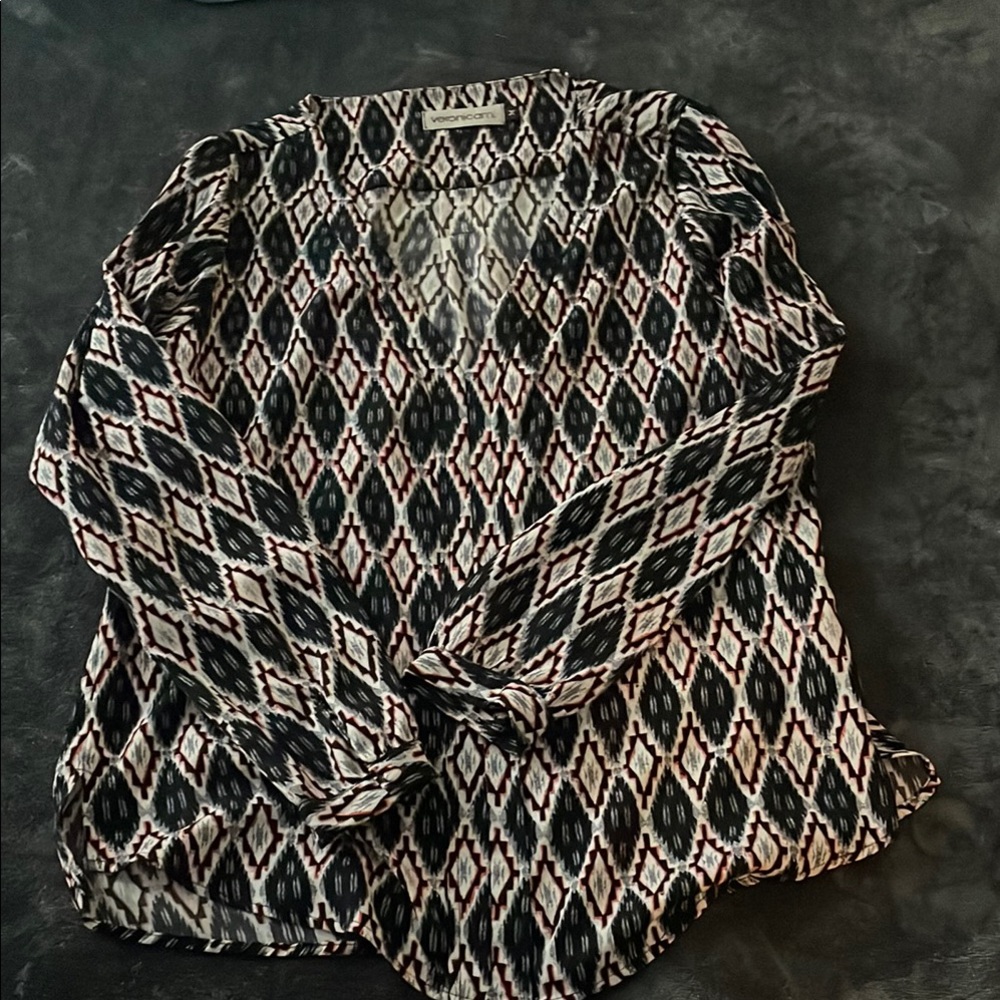 Patterned Black and White Women's Top